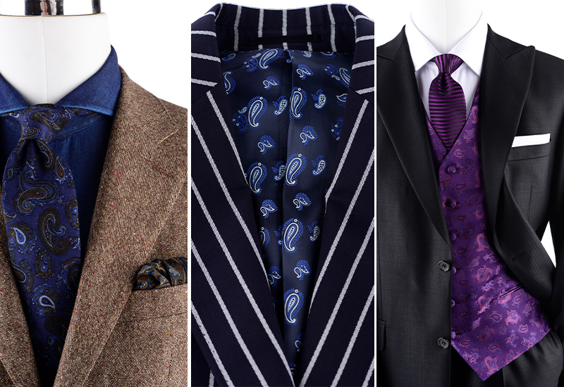 Ein Einstecktuch Muster dekoratives & Paisley | Krawatte für Hemd,